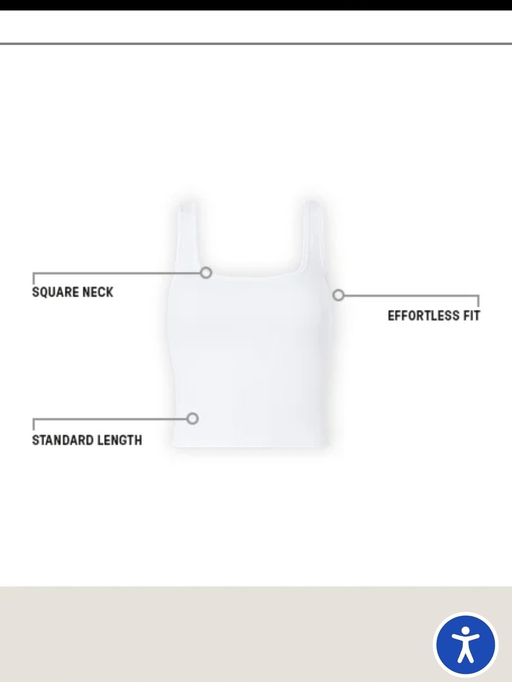 Fabletics White Ribbed Square-Neck Tank - Picture 3 of 8